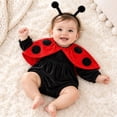 thumbnail image 4 of MEZZALL Boys Girls Jumpsuit Romper Cartoon Bodysuits Cartoon Ladybug Design Headbands Set Onesie One-Pieces, 4 of 8