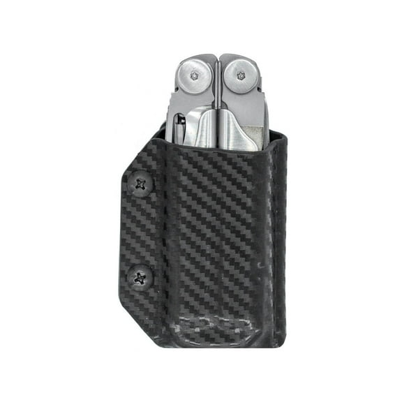 Clip & Carry Kydex Sheath for the Leatherman Wave / Wave , Carbon Fiber Black, L