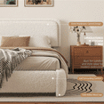 thumbnail image 3 of VIPLOV Queen Size Boucle Bed Frame, Cloud Upholstered Platform Bed with Height Adjustable Headboard & Soft Rounded Corners, No Noise Free, Easy Assembly,White, 3 of 8