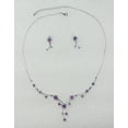 thumbnail image 2 of Faship  Purple Crystal Floral Necklace Earrings Set, 2 of 5