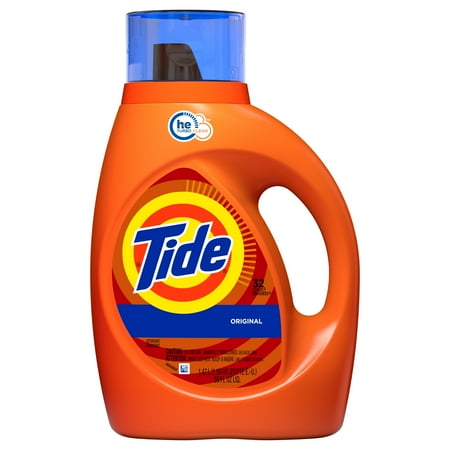 Tide Original Scent HE Turbo Clean Liquid Laundry Detergent , 50 oz, 32 loads