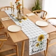 thumbnail image 3 of Sunflower Table Runner - 60 Inch Long, Kitchen Dining Table Runner Dresser Scarves, Grey Plaid You Are My Sunshine Farmhouse Farmhouse Decor for Coffee Tables Wedding Party Banquet, 3 of 8