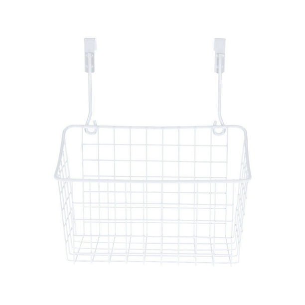 Cesta de almacenamiento para gabinete, organizador para colgar en la puerta, soporte para estante de almacenamiento para cocina, baño, oficina (blanco)