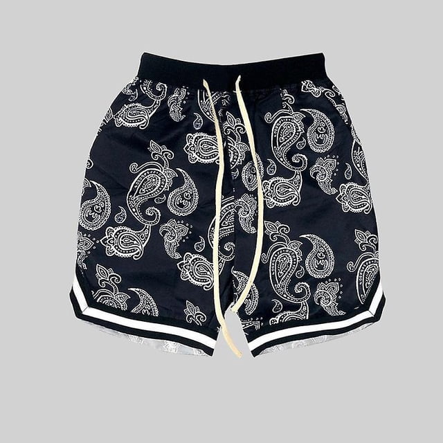 Novedad de verano, pantalones cortos Harajuku para hombre, patrón de Bandana, moda Hip Hop, pantalones cortos de marca para hombre, pantalones elásticos para hombre Sailing Electrónica