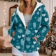 thumbnail image 2 of larppty Hoodies for Women Zip Up Christmas Sweatshirts Oversized Jackets Long Sleeve Cardigan Sweater Shirts 2025 Fashion Holiday Clothes (Sky Blue, XL), 2 of 9