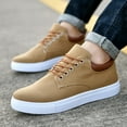 thumbnail image 4 of Modisza Men's Casual Sneakers Canvas Comfortable Walking Flat Shoes Outdoor Travel Work Sneaker with Strappy Everyday Footwear Brown 9.5, 4 of 6