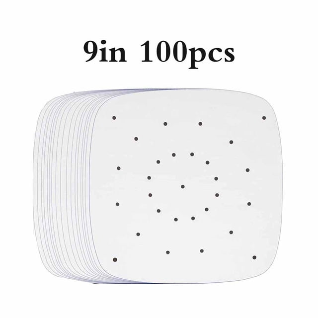 Revestimiento Para Freidora De Aire Resistente Al Calor, Papel De Pergamino Perforado Cuadrado Antiadherente Con Materiales De Madera Natural Seguros, Papel De Filtro Para Freidora De Aire 100 Piezas Inevent HA024467-03