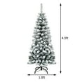 thumbnail image 2 of Costway 4.5Ft Unlit Hinged Snow Flocked Artificial Pencil Christmas Tree w/ 242 Branch, 2 of 10