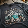 thumbnail image 2 of Life Is Better By The Campfire Embroidered with Mountain and Tent Design Shirt, Sweatshirt or Hoodies, 2 of 5