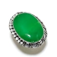 thumbnail image 2 of Emerald(Simulated) Gemstone  925 Sterling Silver Jewelry Ring Size 7.5, 2 of 2