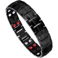 thumbnail image 2 of Pulseras magnéticas para hombres artritis y articulaciones, pulsera magnética de acero de titanio con imanes efectivos de doble fila, 2 of 5