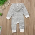 thumbnail image 3 of Kmbangi 0-24 Months Toddles Elastic Slim Fit Hooded Romper with Buttons, 3 of 8