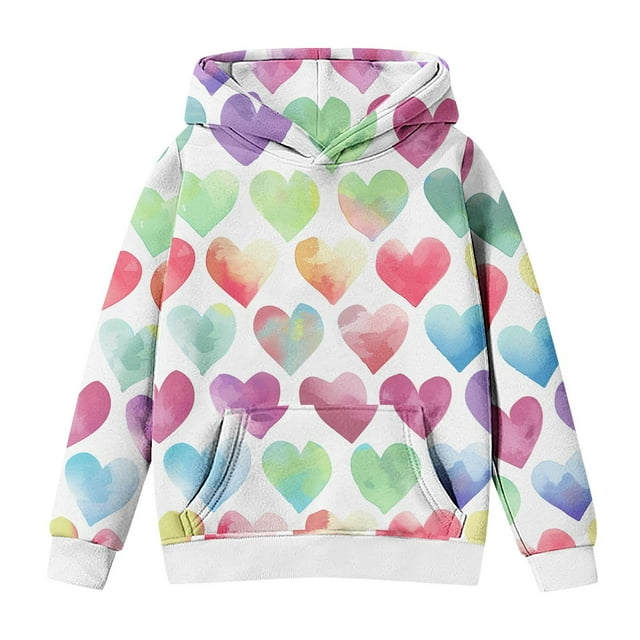 Chandail à Capuche Surdimensionné à Col Rond, Chandail à Manches Longues à la Mode pour Enfants, Convient aux Filles et Garçons de 4 à 14 Ans