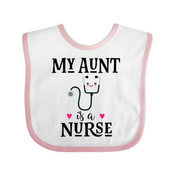 Inktastic My Aunt is a Nurse Girls Baby Bib
