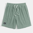 thumbnail image 4 of Men's Jacquard Casual Shorts Daily Comfort Lightweight Summer Short Trousers Green M, 4 of 4