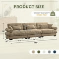 thumbnail image 5 of FFH 130" Modular Sectional Sofa, Oversized Modern 3 Seater Sofa Set, Tufted Cloud Couches for Living Room (Velvet Camel, 3 Seater), 5 of 11