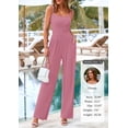 thumbnail image 3 of Mono PRETTYGARDEN sin mangas con escote cuadrado y pierna ancha XXL rosa, 3 of 8