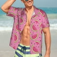 thumbnail image 7 of Susaid Watermelon Print Hawaiian Shirts for Men Women,Hawaiian Summer Short-Sleeve Casual Relaxed-Fit Button-Down,XX-Large, 7 of 7