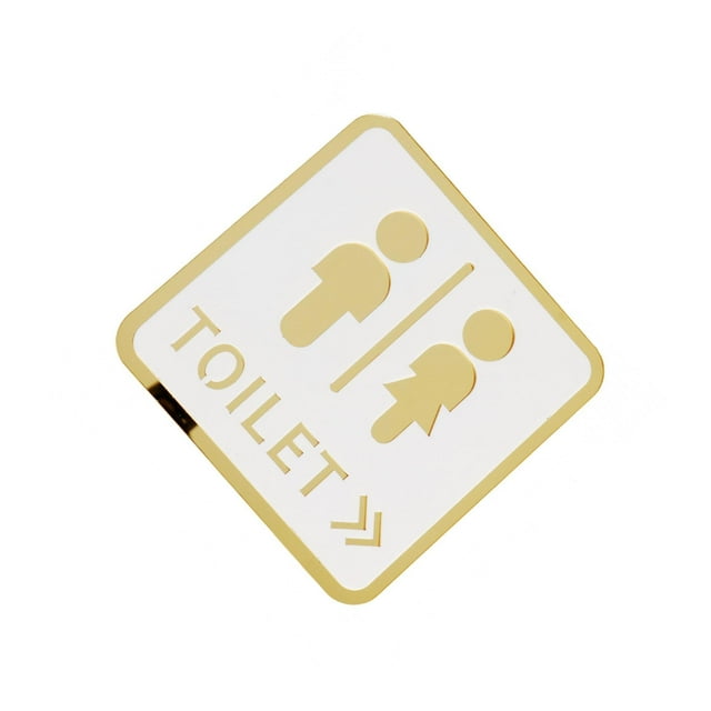 relayinert Square Bathroom Sign Acrylic Washroom Plaque for Business Office Sturdy Style B