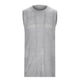 thumbnail image 6 of Tank Tops Men,Men's Knitted Hollowed Out Vest Crew Neck Sleeveless,Mens Tank Top,Men's Tank Tops(Color:Grey,Size:L), 6 of 8