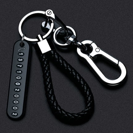 Llavero con número de teléfono móvil, cuerda tejida, llavero antipérdida para coche, colgante DIY para hombre y mujer, 8 unidades