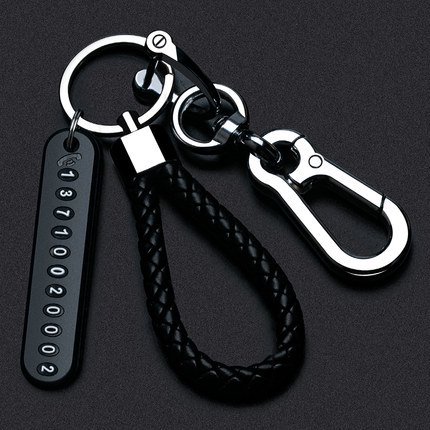 Llavero con número de teléfono móvil, cuerda tejida, llavero antipérdida para coche, colgante DIY para hombre y mujer, 8 unidades