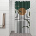 thumbnail image 2 of Green Boho Geometric and Plant Pattern (4) Shower Curtain 36"x72" ,Bathroom Decorative Shower Curtains Set with 12 Hooks,Modern Waterproof Washable Shower Curtain, 2 of 6