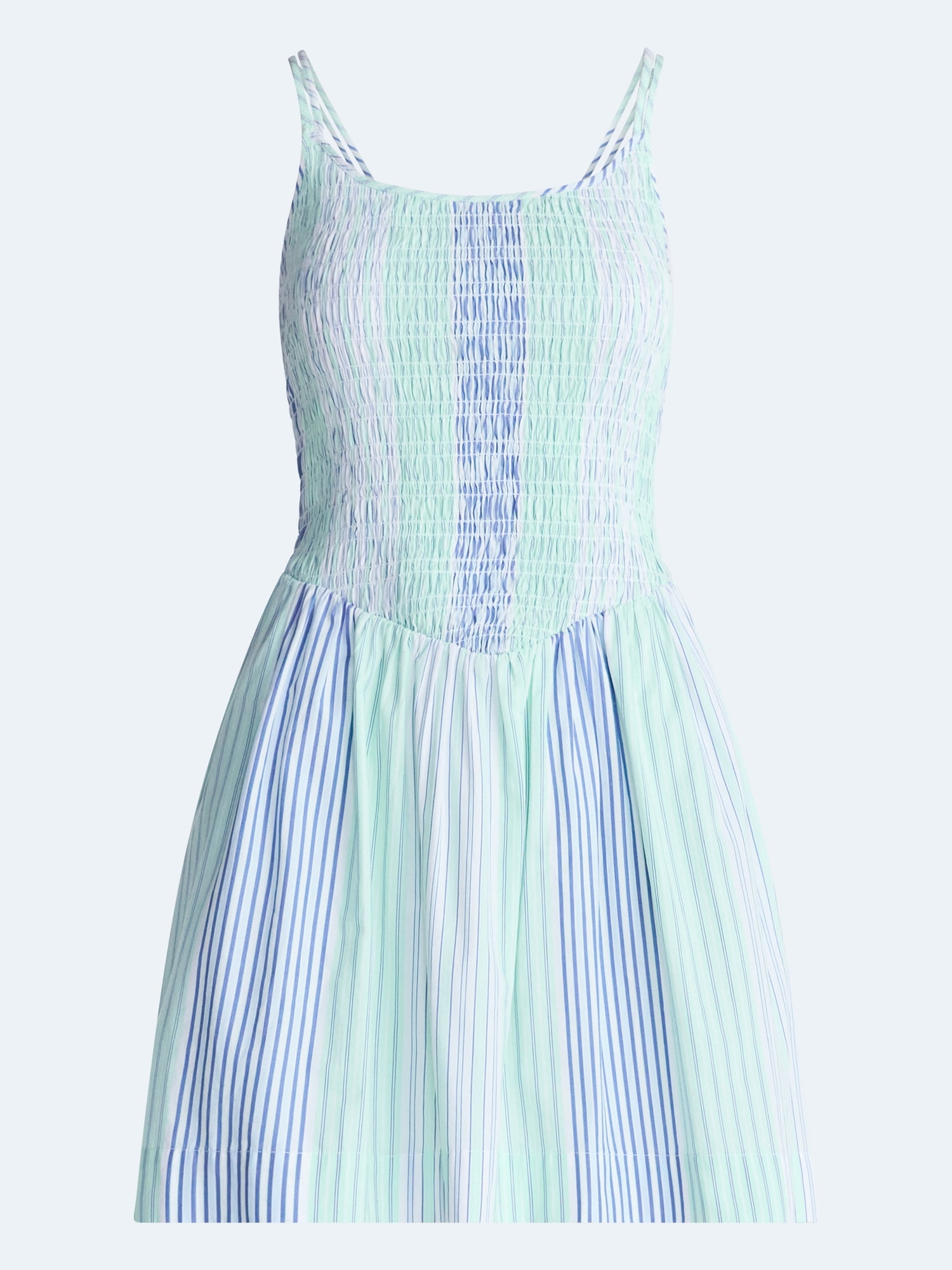 Free Assembly Women's Sleeveless Smocked Cotton Mini Dress, Sizes XS-XXL
