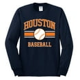 thumbnail image 2 of Wild Bobby City of Houston Baseball Fantasy Fan Sports Men's Long Sleeve T-Shirt, Navy, Large, 2 of 6
