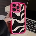 thumbnail image 3 of Fashion Zebra Stripes Lattice Pattern Silicone Case For iPhone 15 14 13 12 11 Pro Max XS X XR 7 8 Plus SE 2020 Shockproof Cover, 3 of 5