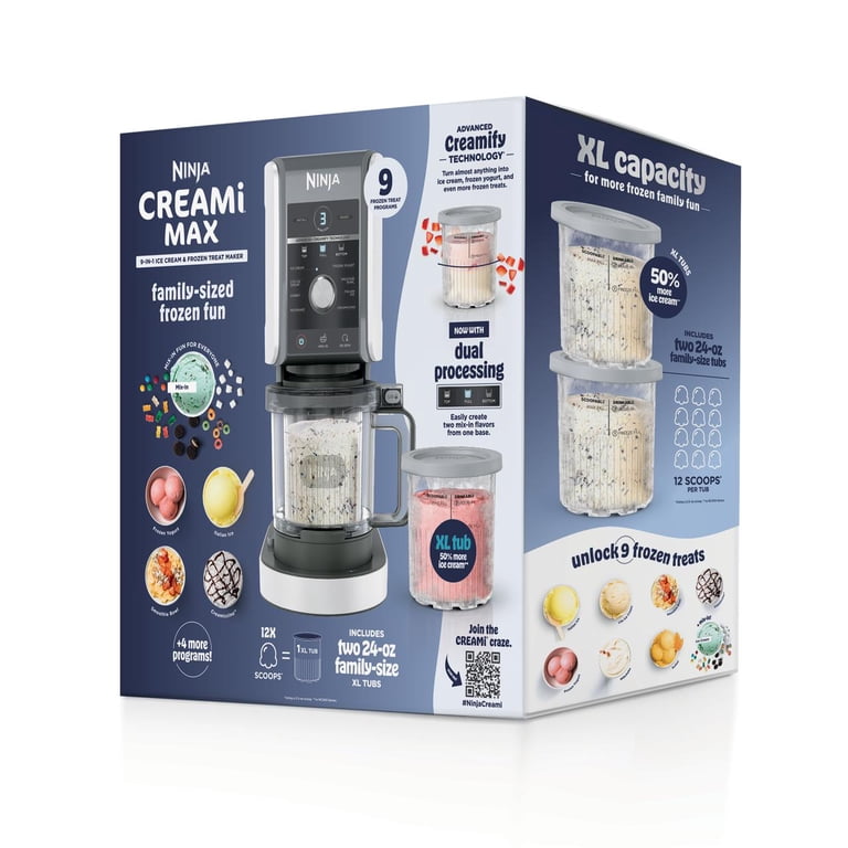Ninja CREAMi Max Ice Cream Maker, XL 24-oz Family Tubs, 9 One