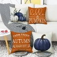 thumbnail image 5 of Blue Pumpkin Pillow Covers 16x16 Inch Set of 4 Hello Pumpkin Indoor Outdoor Decorative Throw Pillow Cover Farmhouse Autumn Pillow Case Thanksgiving Harvest Bedroom Sofa Cushion Couch Decor, 5 of 6