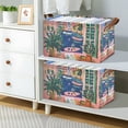 thumbnail image 2 of Yayeee Foldable Storage Basket for Shelves with Handles Set of 2 Waterproof Cloth Bins, Green Window, 2 of 7