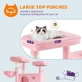 thumbnail image 4 of Allewie 81 Inches Multi-Level Tall Cat Tree for Large Cat, Cat Climbing Tree with Cat Condo and Hammock, Scratching Post, Wide Base, Pink, 4 of 7