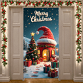 thumbnail image 3 of Decorative Design Christmas Banner Snowy Scene Merry Christmas for Holiday Party Indoor Decoration Winter Celebration, 3 of 9