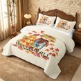 thumbnail image 3 of Erosebridal Fall Scarecrow Pumpkin Quilt Full 3-Piece,Happy Harvest Full Bedspread Sets,Cream,1 Coverlet and 2 Pillowcases, 3 of 7
