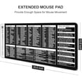 thumbnail image 4 of Excel Shortcut Keys Mouse Pad, Large Extended XL XXL Cheat Sheet Gaming Mouse Pad, Office Spreadsheet Desk Mat, Long Big Keyboard Mat, Desk Pad for Desktop, Non-Slip, Stitched, 35.4" x 15.7", Black, 4 of 7