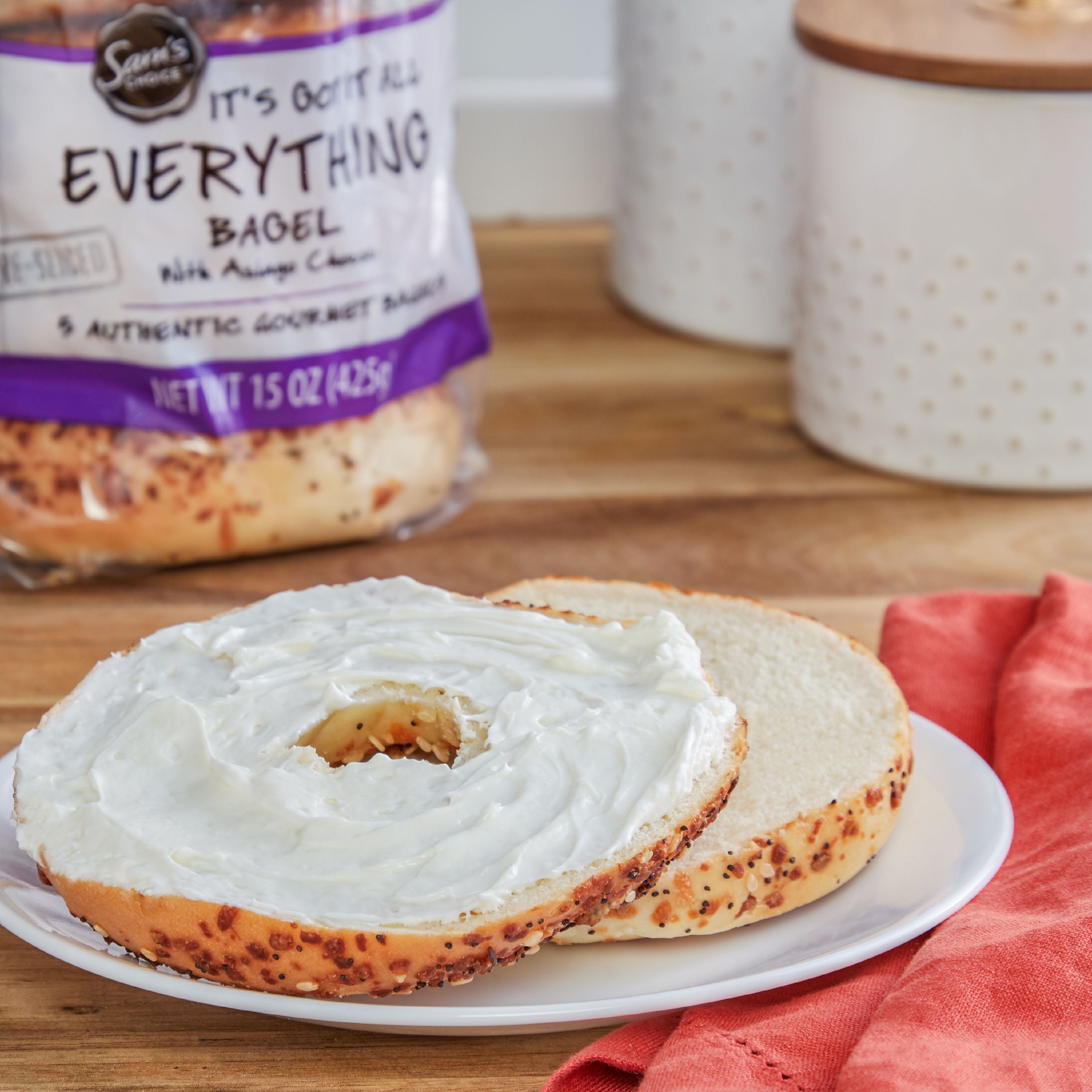 Sam's Choice Pre-Sliced Everything Bagel, 15 oz, 5 Count