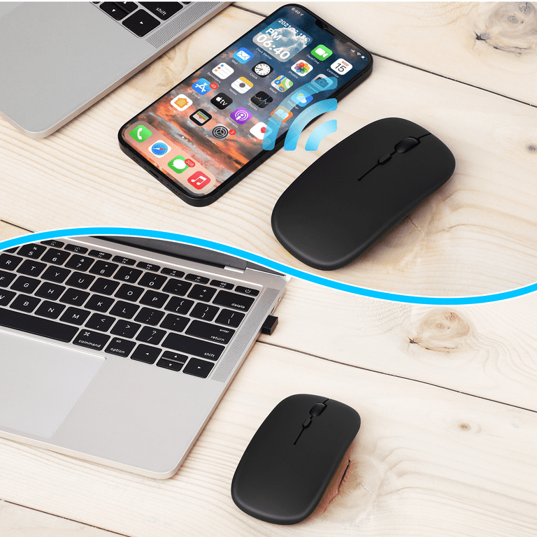 Bluetooth Rechargeable Mouse for HP ENVY x360 Laptop Bluetooth Wireless  Mouse Designed for Laptop / PC / Mac / iPad pro / Computer / Tablet /  Android Onyx Black 