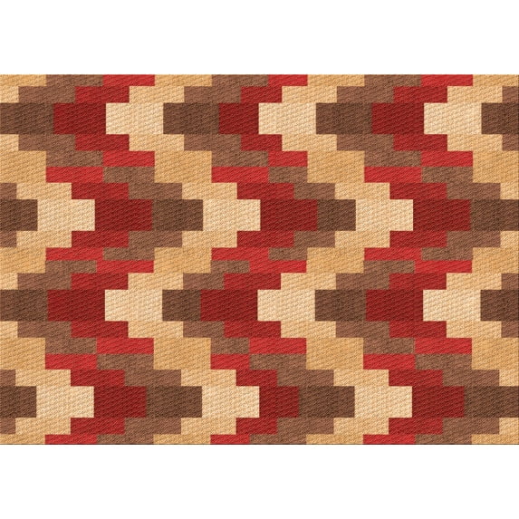 Ahgly Company Indoor Rectangle Patterned Cantaloupe Orange Area Rugs, 4' x 6'