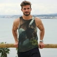 thumbnail image 6 of Daiia Forest Stone-Colored Dragon Printed Men's Quick Dry Fit Muscle Tank Top Slim-Fit Tank Workout Tank Top Lightweight Sports Tank Top-Large, 6 of 7