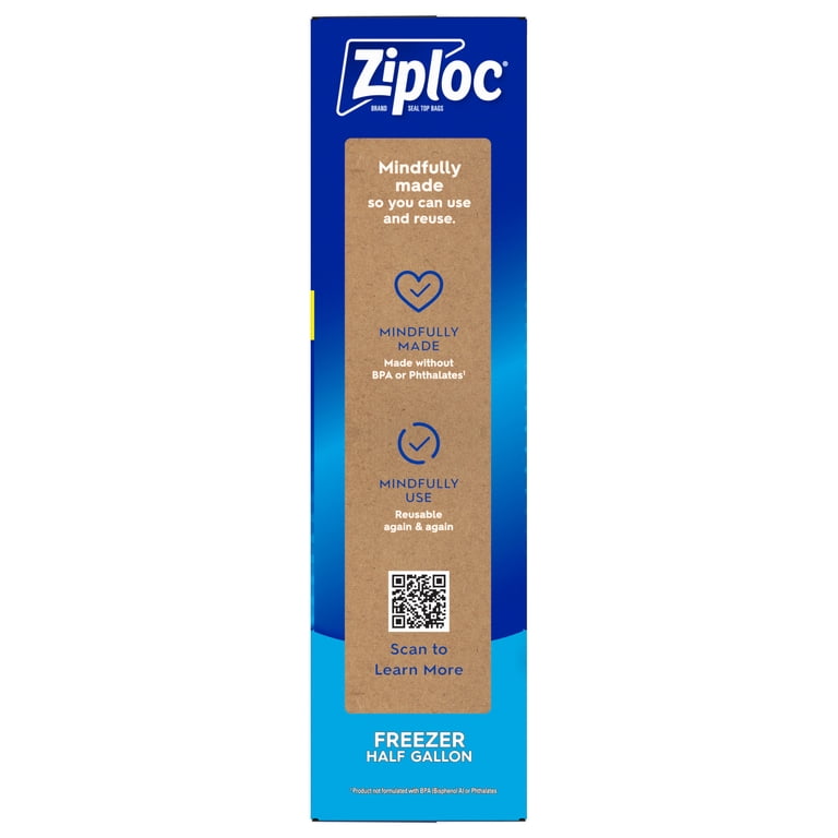 Ziploc¬Æ Freezer Half Gallon Bags, Grip 'n Seal, 40 ct - Walmart.com