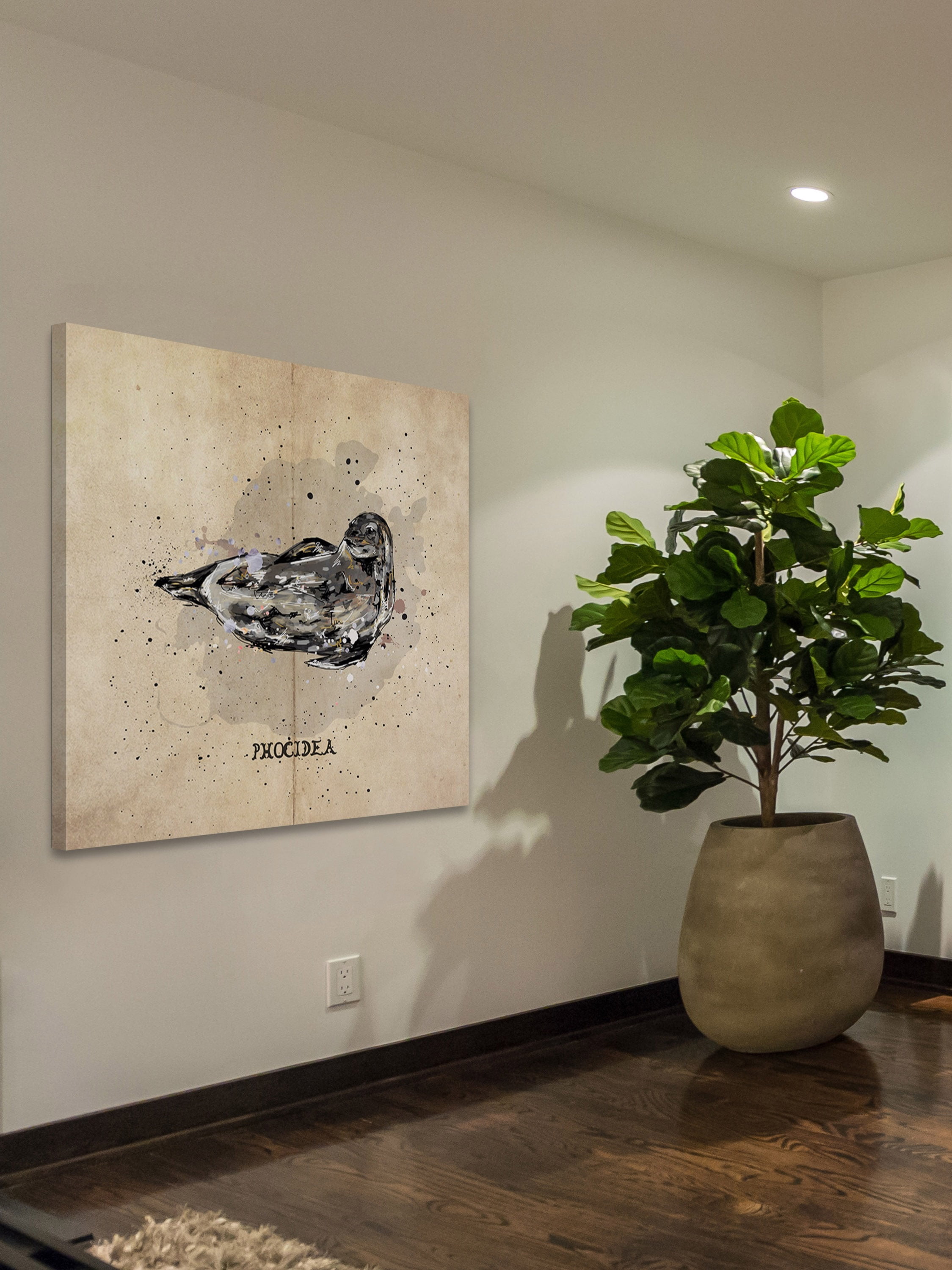 "Phoque" Painting Print on Wrapped Canvas
