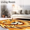 thumbnail image 2 of ODIKA 5'x7' Machine Washable Non-Slip Area Rug, Cuddly Savanna Plush Illustration Decoration High Traffic Rug, Orange, 720318, 2 of 7