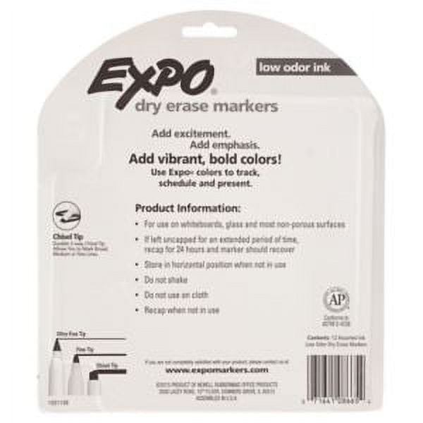Expo, Low Odor Chisel Tip Dry Erase Marker, 2 Packs of 12, Total of 24