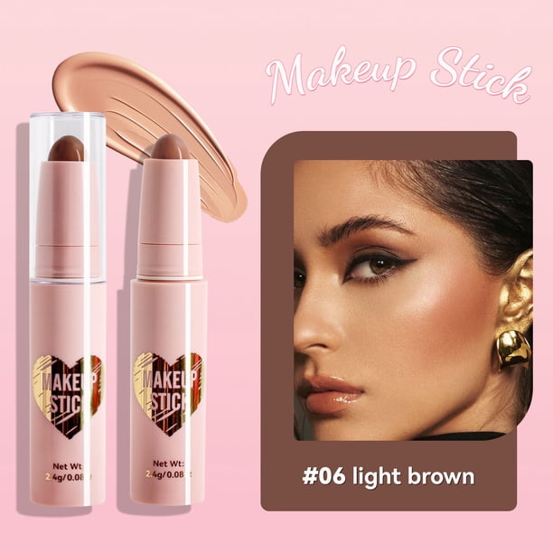 Cremas de contorno Iluminador Barra iluminadora dimensional natural Corrector de perla multifuncional Barra de retoque de rubor de gusano de seda.4 Un cuidado personal