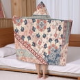 thumbnail image 5 of Multicolor Ethnic Patchwork Pattern Hooded Bath Towel，50"x30" for Ages 3 To 12 Kids, Quick Dry Lightweight Soft Microfiber Hood Beach Towel Cover Up for Kids, 5 of 7