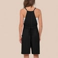 thumbnail image 3 of biudgviw Jumpsuits for Women Scoop Neck Sleevelsess Camisole Shorts Rompers Drawstring Waist Front Pocket Wide Leg Overalls Summer, 3 of 6