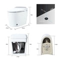 thumbnail image 3 of Heated Seat Smart One Piece Toilet, Automatic Flush Tank Less without Bidet, with Foot Sensor Flush, White Night Light, Knob Control, Power Outage Flushing, Soft Close Cover, White, 3 of 11
