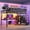 Black, variant on Newest Full Metal Loft Bed with Desk and Charging Station, Sturdy Frame with Stairs and RGB Light for Small Bedroom, Black
